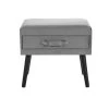 Beliani Tables De Chevet Table De Chevet En Velours Gris -Surmatelas Soldes Magasin table de chevet en velours gris