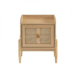 Baita Tables De Chevet Table De Chevet Enfant Cannage Rotin Et Effet Bois 1 Tiroir