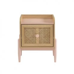 Baita Tables De Chevet Table De Chevet Enfant Rose Et Cannage Rotin 1 Tiroir