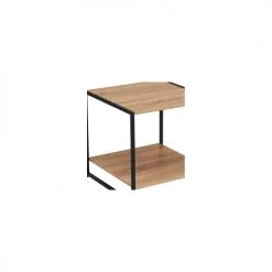Wadiga Tables De Chevet Table De Chevet épurée En Bois MDF Et Métal Noir -Surmatelas Soldes Magasin table de chevet epuree en bois mdf et metal noir 2