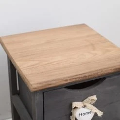 Mobili Rebecca Tables De Chevet Table De Chevet étroit Avec 2 Tiroirs En Bois Brun Et Gris -Surmatelas Soldes Magasin table de chevet etroit avec 2 tiroirs en bois brun et gris 3