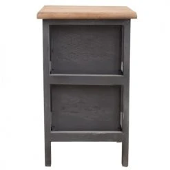 Mobili Rebecca Tables De Chevet Table De Chevet étroit Avec 2 Tiroirs En Bois Brun Et Gris -Surmatelas Soldes Magasin table de chevet etroit avec 2 tiroirs en bois brun et gris 4