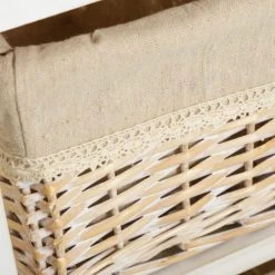 Wadiga Tables De Chevet Table De Chevet étroite Bois 1 Tiroir + 2 Paniers -Surmatelas Soldes Magasin table de chevet etroite bois 1 tiroir 2 paniers 3