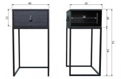 Woood Tables De Chevet Table De Chevet Industriel Noir, Table De Nuit Métal/bois -Surmatelas Soldes Magasin table de chevet industriel noir table de nuit metal bois 5