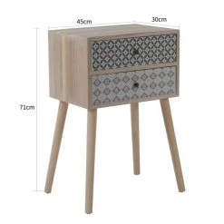 Mobili Rebecca Tables De Chevet Table De Chevet Majolique Avec 2 Tiroirs En Bois Marron -Surmatelas Soldes Magasin table de chevet majolique avec 2 tiroirs en bois marron 2