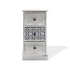 Mobili Rebecca Tables De Chevet Table De Chevet Majolique Avec 3 Tiroirs En Bois Blanc -Surmatelas Soldes Magasin table de chevet majolique avec 3 tiroirs en bois blanc
