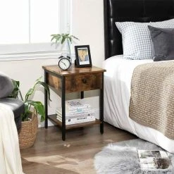 RED DECO Tables De Chevet Table De Chevet Marron H55cm -Surmatelas Soldes Magasin table de chevet marron h55cm 2