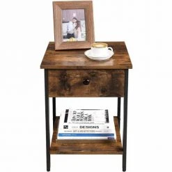 RED DECO Tables De Chevet Table De Chevet Marron H55cm -Surmatelas Soldes Magasin table de chevet marron h55cm 5