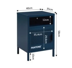 Pantone Tables De Chevet Table De Chevet Métal Bleu Nuit 40cm -Surmatelas Soldes Magasin table de chevet metal bleu nuit 40cm 2