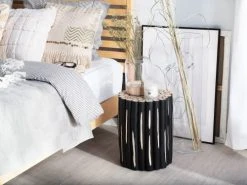 Beliani Tables De Chevet Table De Chevet Noire -Surmatelas Soldes Magasin table de chevet noire 1