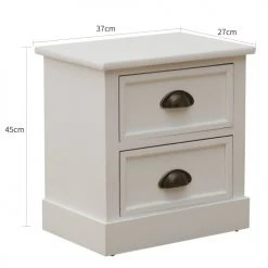 Mobili Rebecca Tables De Chevet Table De Chevet Rectangulaire Avec 2 Tiroirs En MDF Blanc -Surmatelas Soldes Magasin table de chevet rectangulaire avec 2 tiroirs en mdf blanc 2