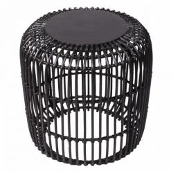 HYDILE Tables De Chevet Table De Chevet Ronde En Rotin Et En Teck