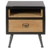 Zago Tables De Chevet Table De Chevet Sapin Massif Et Métal -Surmatelas Soldes Magasin table de chevet sapin massif et metal