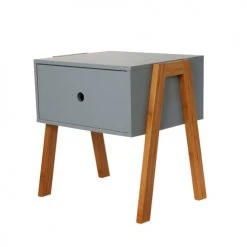 The Home Deco Factory Tables De Chevet Table De Chevet Scandi L. 44 X H. 45 Cm Gris