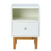 Meubles & Design Tables De Chevet Table De Chevet Scandinave Avec Tiroir Et Niche Beige -Surmatelas Soldes Magasin table de chevet scandinave avec tiroir et niche beige