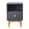 Meubles & Design Tables De Chevet Table De Chevet Scandinave Avec Tiroir Et Niche Gris Foncé -Surmatelas Soldes Magasin table de chevet scandinave avec tiroir et niche gris fonce
