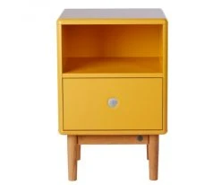 Meubles & Design Tables De Chevet Table De Chevet Scandinave Avec Tiroir Et Niche Moutarde