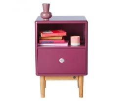 Meubles & Design Tables De Chevet Table De Chevet Scandinave Avec Tiroir Et Niche Rose -Surmatelas Soldes Magasin table de chevet scandinave avec tiroir et niche rose 2