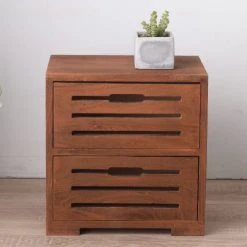 Mobili Rebecca Tables De Chevet Table De Chevet Sculpté Avec 2 Tiroirs En Bois Marron 9 Mobili Rebecca Tables De Chevet Table De Chevet Sculpté Avec 2 Tiroirs En Bois Marron -Surmatelas Soldes Magasin table de chevet sculpte avec 2 tiroirs en bois marron 1