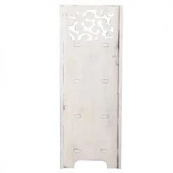 Mobili Rebecca Tables De Chevet Table De Chevet Sculpté Avec 3 Tiroirs Bois Et Osier Blanc -Surmatelas Soldes Magasin table de chevet sculpte avec 3 tiroirs bois et osier blanc 5