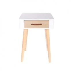 The Home Deco Factory Tables De Chevet Table De Chevet Vintage L. 35 X H. 48 Cm Blanc -Surmatelas Soldes Magasin table de chevet vintage l 35 x h 48 cm blanc 3