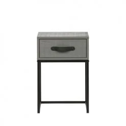 Woood Tables De Chevet Table De Nuit En Pin Massif Gris