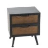 Hellin Tables De Chevet Table De Nuit Industrielle En Métal 2 Tiroirs -Surmatelas Soldes Magasin table de nuit industrielle en metal 2 tiroirs