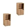 Casâme Tables De Chevet 2 Cases Décor Bois 1 Porte - Lot De 2 -Surmatelas Soldes Magasin tables de chevet 2 cases decor bois 1 porte lot de 2