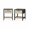 Alice's Garden Tables De Chevet Noir Et Cannage 40 X 40 X 48cm -Surmatelas Soldes Magasin tables de chevet noir et cannage 40 x 40 x 48cm