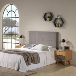 HOMN Têtes De Lit Tête De Lit 160x60 Cm Couleur Gris, 8 Cm D'épaisseur -Surmatelas Soldes Magasin tete de lit 160x60 cm couleur gris 8 cm d epaisseur 1