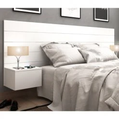 ID Kids Têtes De Lit Tête De Lit Avec Chevets 160 Cm Effet Bois Blanc -Surmatelas Soldes Magasin tete de lit avec chevets 160 cm effet bois blanc 2