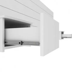 ID Kids Têtes De Lit Tête De Lit Avec Chevets 160 Cm Effet Bois Blanc -Surmatelas Soldes Magasin tete de lit avec chevets 160 cm effet bois blanc 3