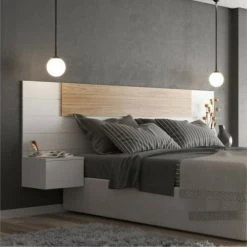 ID Kids Têtes De Lit Tête De Lit Avec Chevets 160 Cm Effet Bois Blanc Et Bois -Surmatelas Soldes Magasin tete de lit avec chevets 160 cm effet bois blanc et bois 6