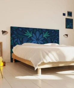 MyQuintus Têtes De Lit Tête De Lit Avec Housse Bleu Prusse 140 Cm -Surmatelas Soldes Magasin tete de lit avec housse bleu prusse 140 cm 1