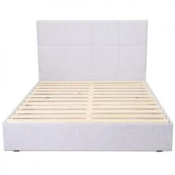 Homifab Têtes De Lit Tête De Lit Capitonnée En Tissu Gris Clair 160 Cm -Surmatelas Soldes Magasin tete de lit capitonnee en tissu gris clair 160 cm 4