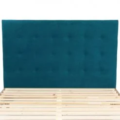 Homifab Têtes De Lit Tête De Lit Capitonnée En Velours Bleu Canard 160 Cm -Surmatelas Soldes Magasin tete de lit capitonnee en velours bleu canard 160 cm 2