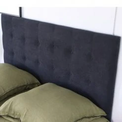 Homifab Têtes De Lit Tête De Lit Capitonnée En Velours Gris Anthracite 160 Cm -Surmatelas Soldes Magasin tete de lit capitonnee en velours gris anthracite 160 cm 3