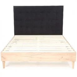 Homifab Têtes De Lit Tête De Lit Capitonnée En Velours Gris Anthracite 160 Cm -Surmatelas Soldes Magasin tete de lit capitonnee en velours gris anthracite 160 cm 4