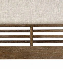 MOYCOR Têtes De Lit Tête De Lit En Bois Marron Et Capitonnée En Polyester Blanc L165 -Surmatelas Soldes Magasin tete de lit en bois marron et capitonnee en polyester blanc l165 2