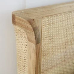 Bois Dessus Bois Dessous Têtes De Lit Tête De Lit En Mindi Massif Et Rotin L160 -Surmatelas Soldes Magasin tete de lit en mindi massif et rotin l160 2