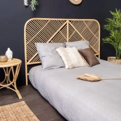 Drawer Têtes De Lit Tête De Lit En Rotin 148cm -Surmatelas Soldes Magasin tete de lit en rotin 148cm 6