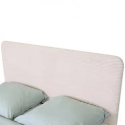 Homifab Têtes De Lit Tête De Lit En Velours Beige Côtelé 140 Cm -Surmatelas Soldes Magasin tete de lit en velours beige cotele 140 cm 5