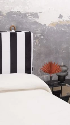 RNT By Really Nice Things Têtes De Lit Tête De Lit En Velours Et Mousse Imprimé à Franges Blanches Et Noires. 11 RNT By Really Nice Things Têtes De Lit Tête De Lit En Velours Et Mousse Imprimé à Franges Blanches Et Noires. -Surmatelas Soldes Magasin tete de lit en velours et mousse imprime a franges blanches et noires 3