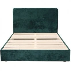Homifab Têtes De Lit Tête De Lit En Velours Gratté Vert Bouteille 140 Cm -Surmatelas Soldes Magasin tete de lit en velours gratte vert bouteille 140 cm 4
