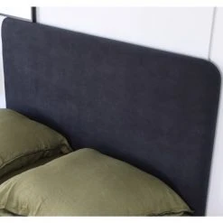 Homifab Têtes De Lit Tête De Lit En Velours Gris Anthracite 160 Cm -Surmatelas Soldes Magasin tete de lit en velours gris anthracite 160 cm 3