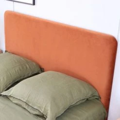Homifab Têtes De Lit Tête De Lit En Velours Rouille 140 Cm -Surmatelas Soldes Magasin tete de lit en velours rouille 140 cm 3