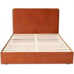 Homifab Têtes De Lit Tête De Lit En Velours Rouille 160 Cm -Surmatelas Soldes Magasin tete de lit en velours rouille 160 cm 4