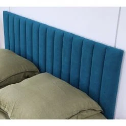 Homifab Têtes De Lit Tête De Lit Matelassé En Velours Bleu 140 Cm -Surmatelas Soldes Magasin tete de lit matelasse en velours bleu 140 cm 2