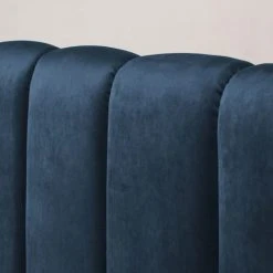 Maisons Du Monde Têtes De Lit Tête De Lit Matelassée 160 En Velours Bleu -Surmatelas Soldes Magasin tete de lit matelassee 160 en velours bleu 1000 6 34 218031 2