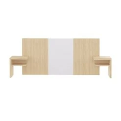 TEMAHOME Têtes De Lit Tête De Lit Placage Blanc Et Chêne Clair -Surmatelas Soldes Magasin tete de lit placage blanc et chene clair 10